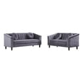 thumbnail image 2 of Jessica 2 Pieces Gray Microfiber Living Room Set Modern Velvet Sofa Set pillow, 2 of 6