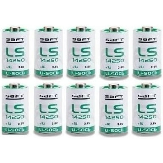 (10 PACK) Saft LS-14250 1/2 AA 3.6V Lithium (Non Rechargeable)