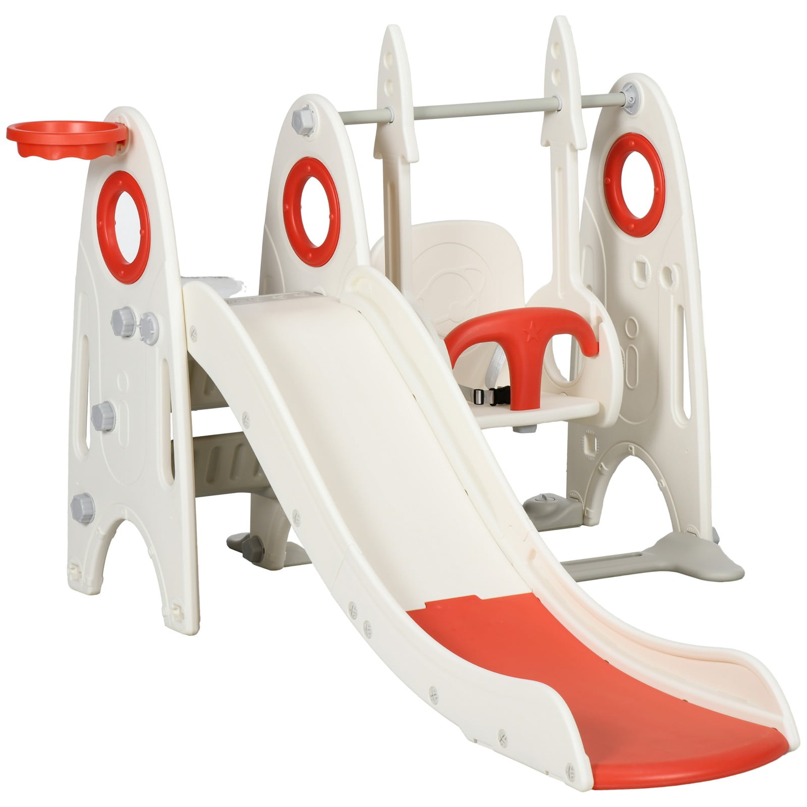 知育玩具 cocorowood marche'set Costway Baby Rocking Horse Slide Set 4-in-1 Kids Swing Toys