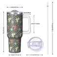thumbnail image 2 of Floral 40oz Tumbler– Stainless Steel Insulated Tumbler with Handle and Straw, Large Capacity Travel Cup for Hot & Cold Drinks,Thanksgiving,Christmas, Spring,Flower, 2 of 6