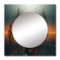 thumbnail image 2 of Designart "AI Robot Dreams Seeking Singularity I" Robot Yellow Large Square Mirror - Square Bedroom Mirror Printed Wall Decor - Modern Square Printed Wall Mirror Art, 2 of 5