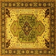 thumbnail image 1 of Ahgly Company Indoor Square Oriental Yellow Industrial Area Rugs, 3' Square, 1 of 4