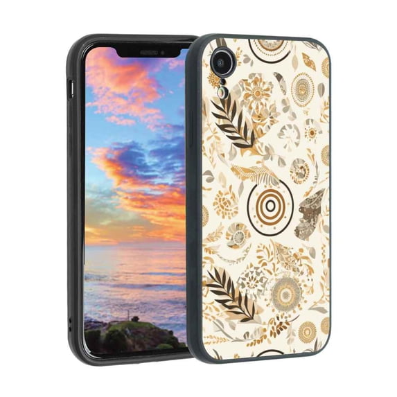 Abstract-boho-6 Phone Case, Degined for iPhone XR Case Men Women, Flexible Silicone Shockproof Case for iPhone XR