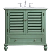 Elegant Lighting VF30536VM Rhodes 36 Free Standing Single Basin Vanity Set - Vintage Mint