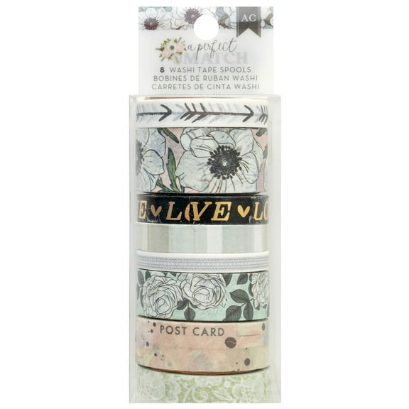 American Crafts A Perfect Match Washi Tape-8/Pkg