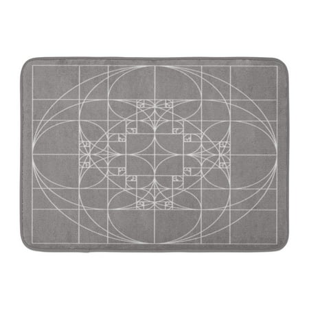 Gold Spiral Pattern LADDKE Fibonacci Golden Ratio Patterns Sacred Geometry Spiral Sequence Gold Doormat Floor Rug Bath Mat 23.6x15.7 inch ()