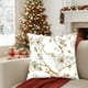 thumbnail image 4 of Funda de almohada navideña de 45x45cm - Decoración navideña para sofá o cama - Patrón de flores doradas - Tela corta y suave, 4 of 6