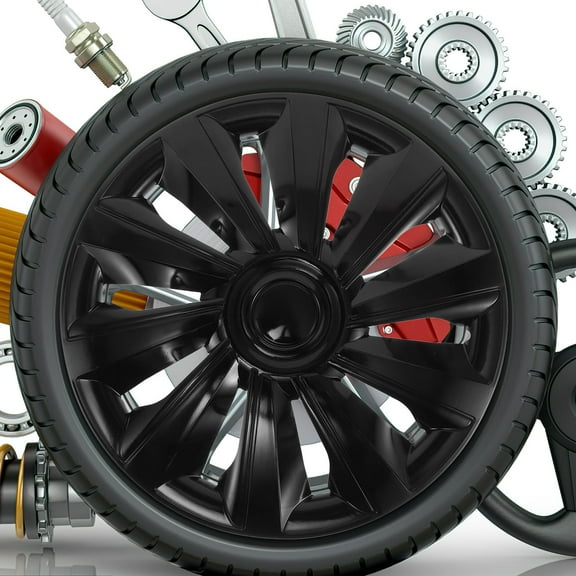 Masteelf Durable Plastic Wheel Cover Hubcaps Inch Universal Fit for Car Use