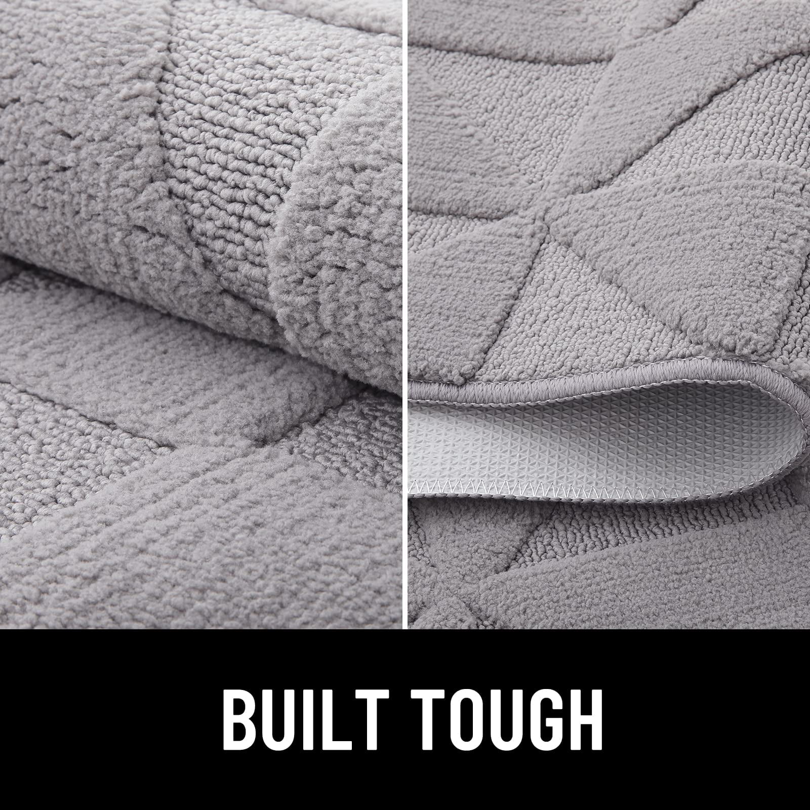 Buganda Indoor Doormats, Absorbent Trapper Dirt Door Mats, Non Slip Low Profile Inside Doormats for Entryway, 20x32, Grey