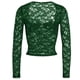 thumbnail image 4 of MHFRRA Top Sexy de Encaje Transparente de Manga Larga con Diseño Calado y Lazo Frontal para Mujer Verde, 4 of 4