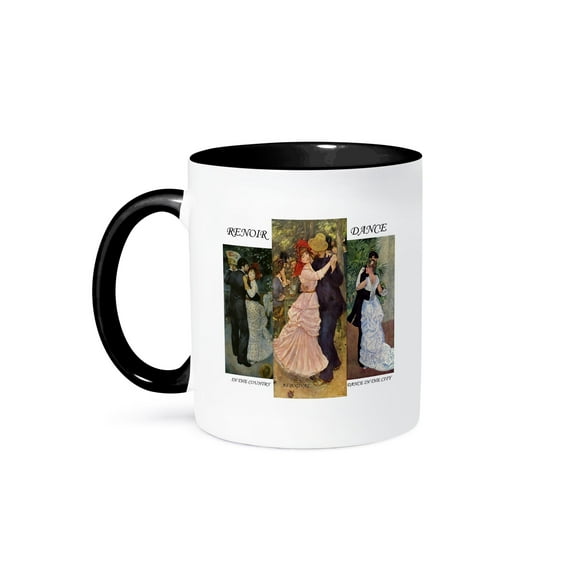 3dRose, Collage Of Renoirs Dance Paintings, 11oz Two-Tone Black Mug