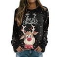 thumbnail image 1 of Femmes de Noël Sweatshirt Vacances Noël Outwear Manches Longues Fermeture Cardigan Col Rond Chaud Pull Imprimé de Mode Veste Mi-Longue, 1 of 6