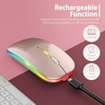 thumbnail image 2 of LED Wireless Mouse, Rechargeable Slim Silent Mouse 2.4G Portable Mobile Optical Office Mouse with USB Receiver, 3 Adjustable DPI for Notebook, PC, Laptop, Computer, MacBook(RoseGold), 2 of 6