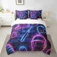 thumbnail image 2 of Baseball Bat Comforter Set 7 Piece Bed in a Bag Twin,Baseball Cap Bedding Sets European Sports Ball Softball Competitive Game Sheet Set with Comforter,Purple Teal Neon Design Room Decor, 2 of 4