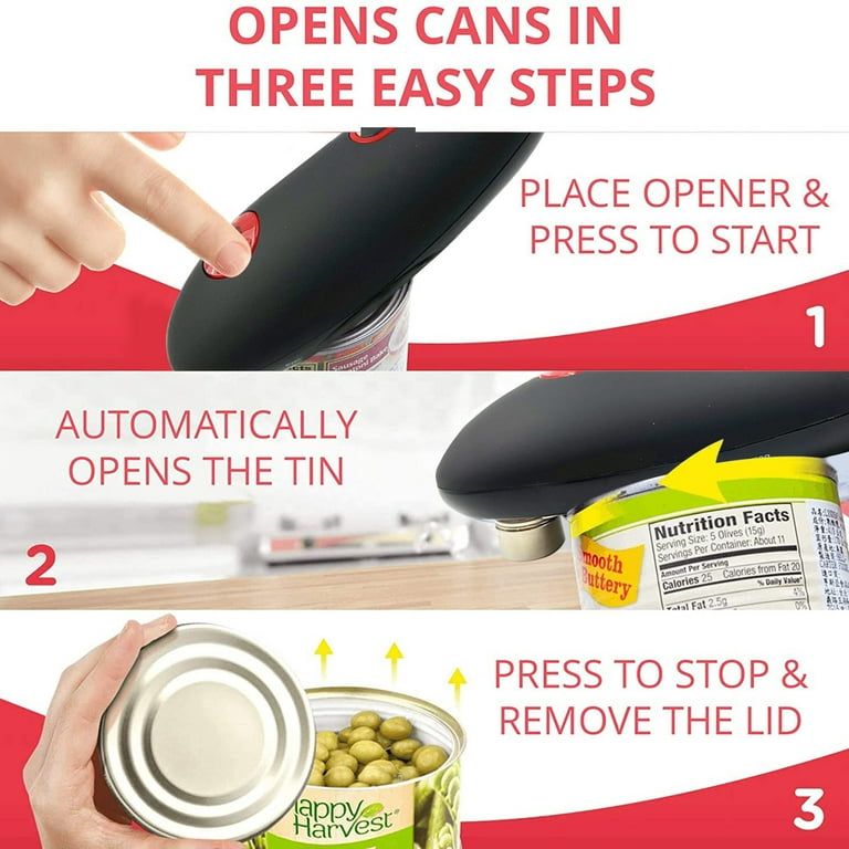 Electric Can Opener - Vcwtty One Touch Switch No Sharp Edge Automatic  Electric Can Opener for Any Size, Kitchen Gifts for Arthritis and Seniors  (Mini Lemon) - Yahoo Shopping
