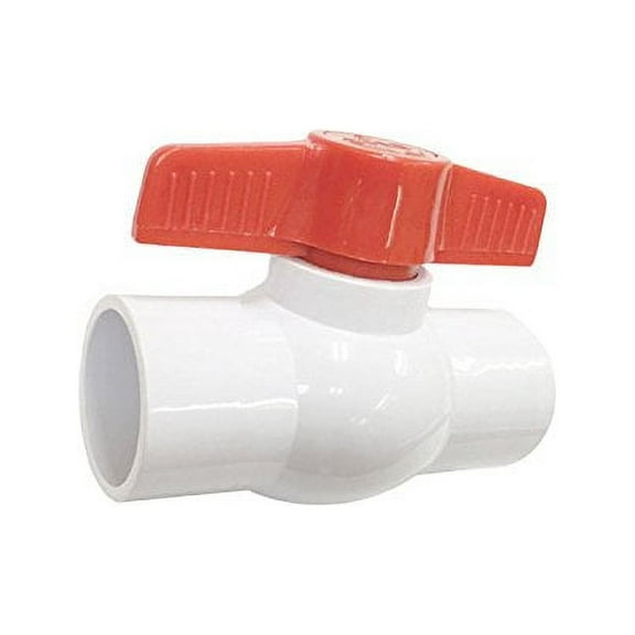 1/2" - 4" (Inch) PVC Ball Valve, Inline, Socket, FNPT, Slip x Slip Schedule 40 (3/4")