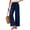 Blue, variant on Beach Pants for Womens Wide Leg Summer Boho Drawstring Elastic Waist Trousers Boho Hollow Out Textured Trousers