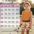 thumbnail image 7 of chaqlin Floral-Orange Girls Summer Clothes Two Piece Outfits - Sleeveless Workout Tank Top & Soft Elastic Waist Shorts with Pockets for Running Yoga, 7 of 7