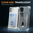 thumbnail image 6 of Design for iPhone 11 Case with Card Holder, Wallet Ring Holder Kickstand Case Clear Slim Four Corner Enhanced Protective Cover Anti-Scratch Shockproof Phone Card Case for iPhone 11, Clear, 6 of 8