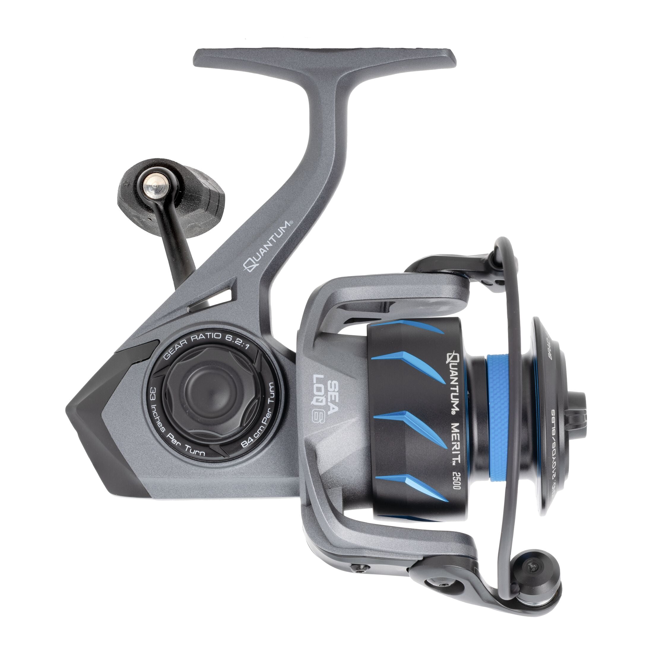 Quantum Merit Spinning Fishing Reel, Size 2500, 6.2:1 Gear Ratio, 4+1 Bearings