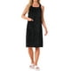 thumbnail image 2 of Inspire Chic Bata de baño para mujer, toalla de ducha, con tirantes, sin mangas, con botones y bolsillos, spa, color negro, 2 of 6