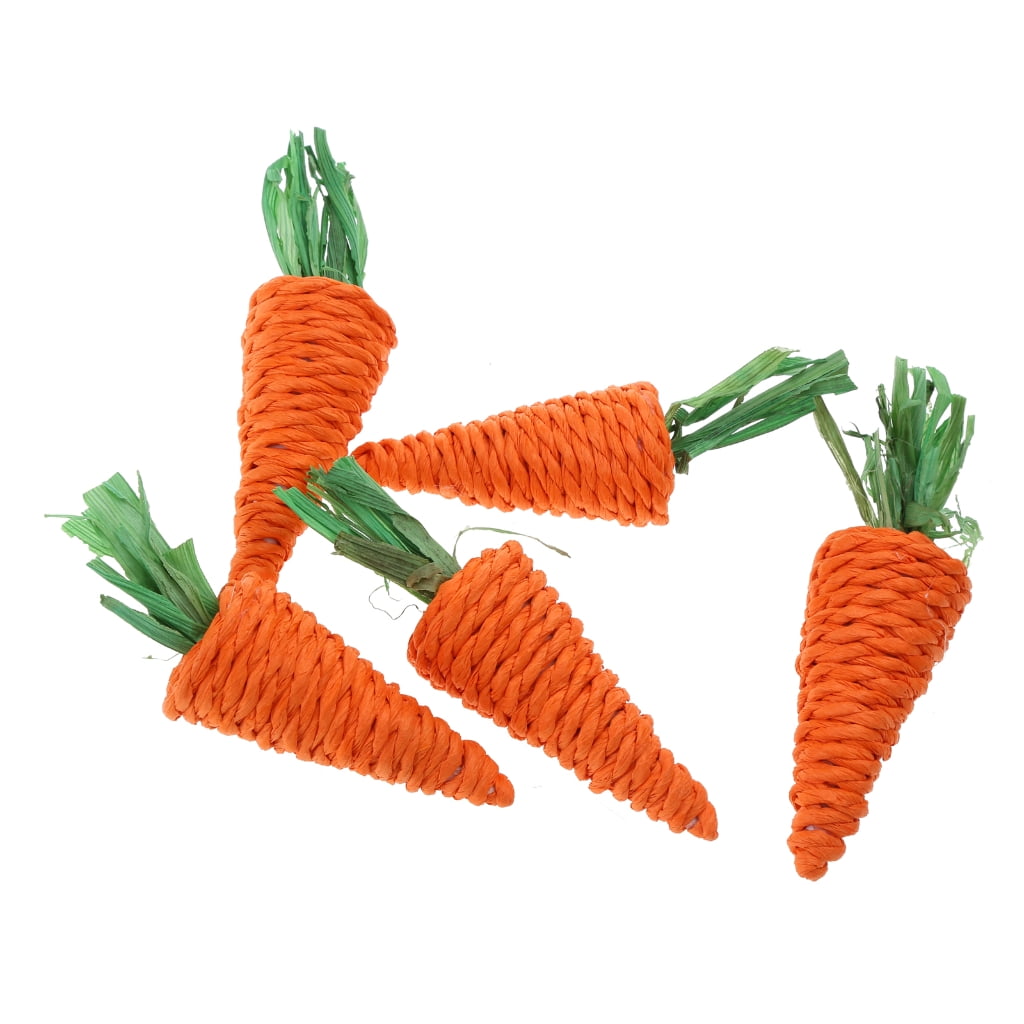 ROCKROK Grass Treat Grass 5Pieces Chew Toy Carrot Shape for Rabbit Teething