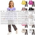 thumbnail image 3 of OJSFQUFP Girls Flutter Long Sleeved Top Slim Fit Trousers for Home Outdoor Wear Casual and Stylish Bow Print Girls 2Piece Set, 3 of 6