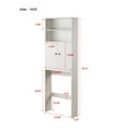 thumbnail image 3 of BTMWAY Bathroom Cabinets Over The Toilet, Home Over The Toilet Storage with Inner Adjustable Shelf and Open Storage Shelf, Modern Over Toilet Cabinet Bathroom Organizer Cabinet Space Saver, White, 3 of 11