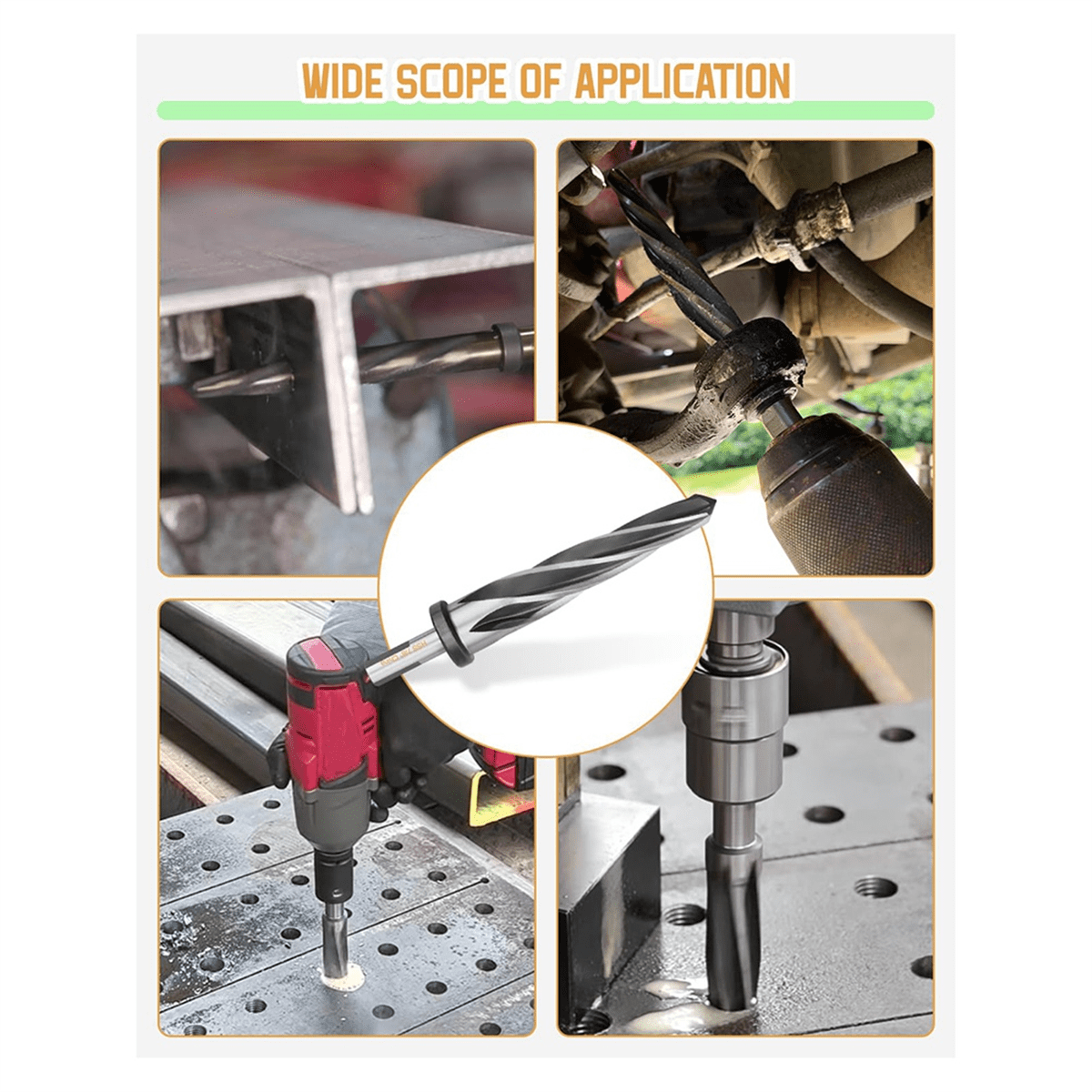 7/8Inch Drill Bridge/Construction Reamer Bit with 1/2Inch Shank M2 HSS Taper Chucking Reamer Bit Tool for Steel Metal