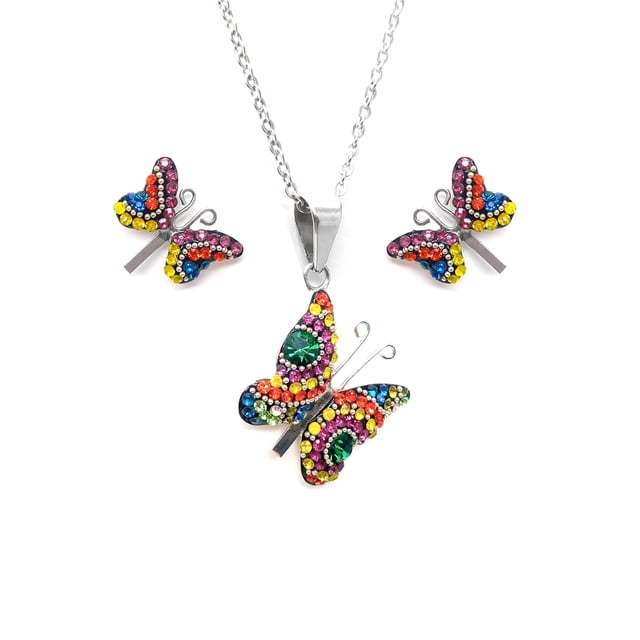 Juego Zvezda Mariposa Multicolor plata .925 Zvezda ZJU-FIG-MARIP-A