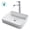 Chrome, variant on KRAUS 19-inch Modern Rectangular White Porcelain Ceramic Bathroom Vessel Sink and Ramus Faucet Combo Set with Pop-Up Drain, Chrome Finish
