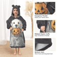 thumbnail image 3 of FORMRS Wearable Blanket Hoodie with Sleeves for Kids Cozy Flannel Sweatshirt, White Halloween Dog, 3 of 7