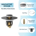 thumbnail image 4 of Universal Bathroom Sink Stopper, Pop Up Sink Stopper with Basket Hair Catcher, Anti Clogging Sink Drain Filter for 1.06"-1.65" Drain Holes, 4 of 14