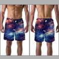 thumbnail image 3 of luoweisi Men's Beach Shorts Quick Dry Swim Trunks with Mesh Lining Galaxy 2XL, 3 of 5