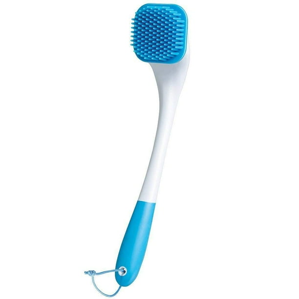 BodyHealt Soft Silicone Bristles Shower Bath Body Brush With 17 Inch