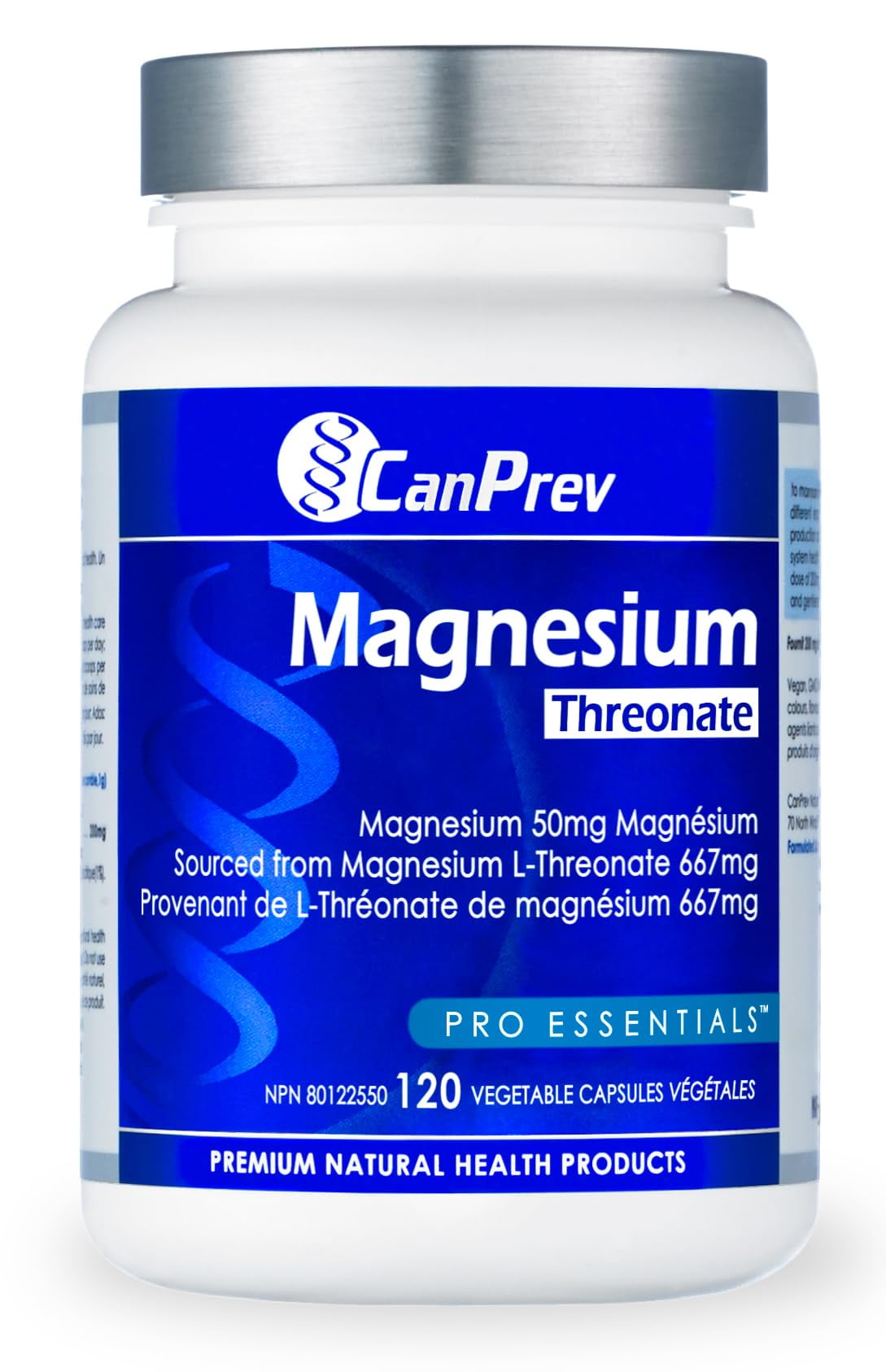 CanPrev CANPREV Magnesium L-Threonate, 120 Vegan Caps - Enhanced Cognitive Function Support - Optimal Absorption Formula for Improved Sleep & Muscle Function - Essential Supplement for Men &am