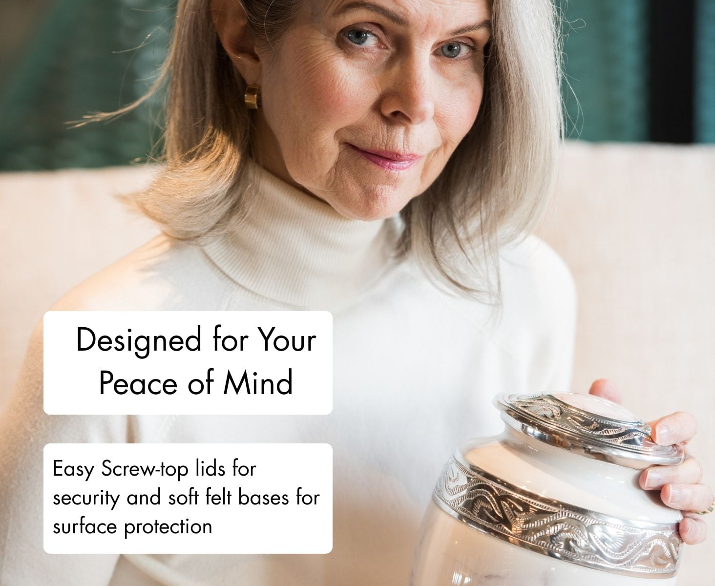 GR8 Keepsakes White Marble Cremation Urn Set with 4 Keepsake Urns for Human Ashes, Adult Size