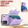 thumbnail image 6 of for Samsung Galaxy S20 Case, Wallet Phone PU Leather Case with Card Holder Crossbody Cover for Women Girls Strap Wristlet RFID Blocking Shockproof Protective Cover for Samsung S20, Violet, 6 of 8