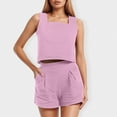 thumbnail image 1 of MKLEKYY Pantalones Cortos Deportivos Para Mujer Conjuntos De 2 Piezas Para Mujer Conjuntos A Juego Pantalones Cortos De Dos Piezas Tops Cortos Conjunto De Ropa De Moda, 1 of 5