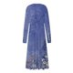 thumbnail image 5 of Vestido largo SCZ con estampado floral de manga larga Cuello en v moda casual de otoño e invierno color azul Talla S, 5 of 5