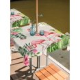 thumbnail image 2 of Outdoor Tablecloth with Umbrella Hole for Patio/Picnic/Party/Camping, Summer Flamingos Waterproof Table Cloth Square Cover Washable, Tropical Pink Botanical Flowers Cactus (60"x 60"), 2 of 8