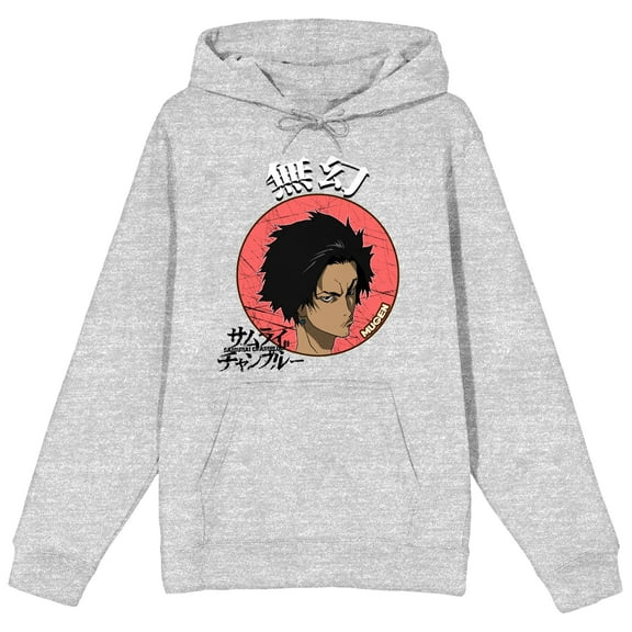Samurai Champloo Mugen With Kanji Logo Men's Athletic Heather Graphic Hoodie-Small