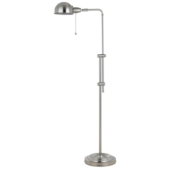 Adjustable Height Metal Pharmacy Lamp with Pull Chain Switch, Silver