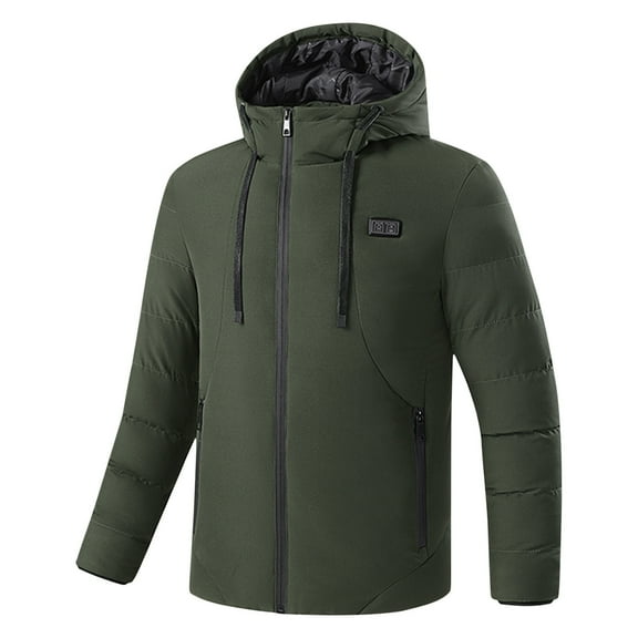 Mgmyaa Womens USB Powered Heated Winter Coat with Intelligent Temperature Control Windproof Plus Size Long Sleeve Hooded Jacket