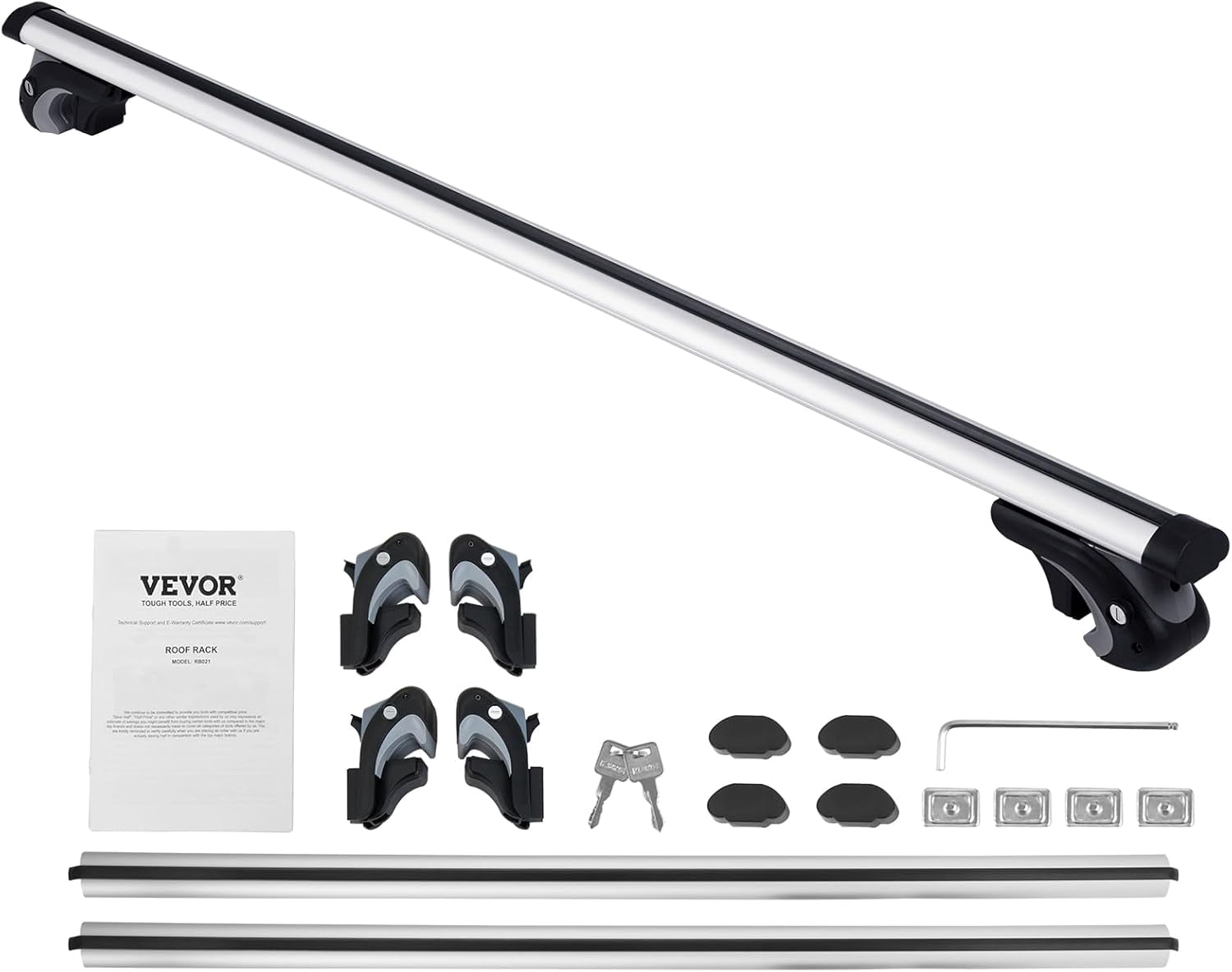 Universal Roof Rack Cross Bars, 54" Aluminum Roof Rack Crossbars, Fit Raised Side Rail with Gap, 200 lbs Load Capacity, Adjustable Crossbars with Locks, for SUVs, Sedans, and Vans