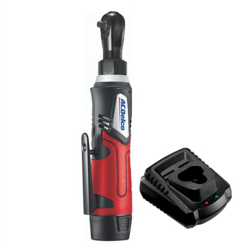 Llave De Carraca Eléctrica ACDelco 12V - 1/4", Par Máximo 30 Ft-lb, Incluye Baterías Y Cargador, Ideal Para Espacios Reducidos