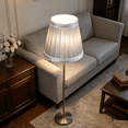 thumbnail image 4 of Small Lamp Shade,Pleated Modern Lampshades,Small Lamp Shades Replacement,Replacement 3.14" Top x 4.72" Bottom x 4.33" High Small Cylinder Chandelier Shades for Table Lamps Wall Sconces,Z3-Silver, 4 of 5