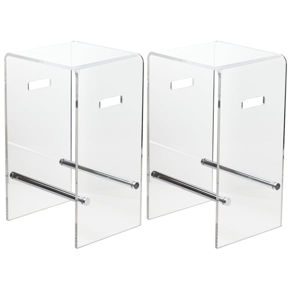 Essential Pieces Nesting Barstools in Chrome - Set of 2