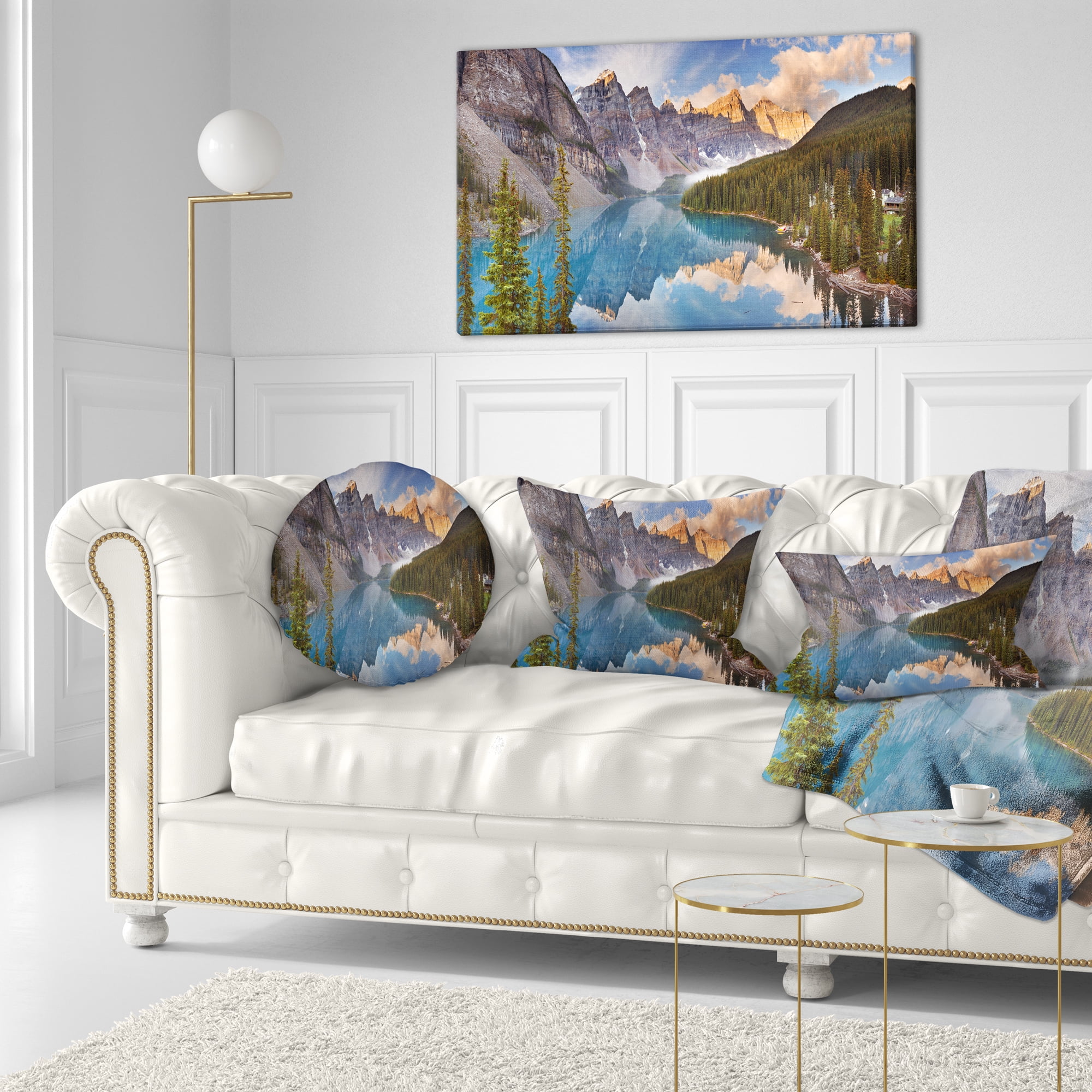 Designart 12" x 20" Multi-color Polyester Throw Pillow