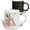 Multicolor, variant on 3drose, Monogram Initial K Pink Rose Floral on Black and White Polka Dots, 11oz Two-tone Green Mug